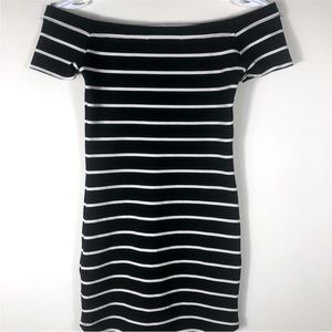 URBAN PLANET | Off shoulders thick Striped Mini Dress | Small